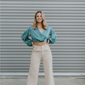 Mustard Seed Aqua Long Sleeve Top